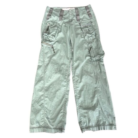 Abercrombie & Fitch Vintage Pants Cargo Paratrooper Green Y2k 2 - Picture 1 of 10